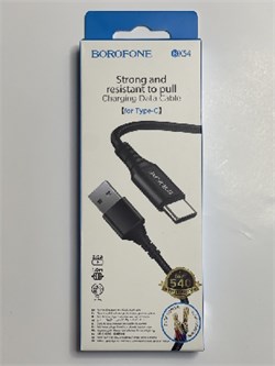 BOROFONE-48483-КАБЕЛЬ для подзарядки-USB-TYPE-C-1 метр,черный 8685 - фото 65673