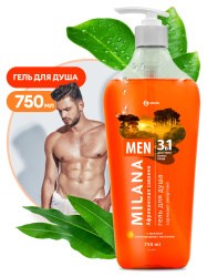 GRASS-125781-Гель для душа"Milana MEN"-Африканская саванна с маслом виноградной косточки-750 мл 125781 - фото 7841