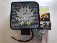 Ходовые огни 0018-27W-FX-BK-LED WORK LAMP-9-светодиодов-КВАДРАТ(белая коробка)-1 штука 2558