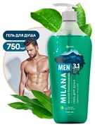 GRASS-125782-Гель для душа"Milana MEN"Могучий килиманджаро с маслом лемонграсса-750 мл 125782