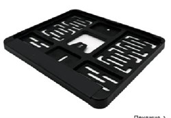 МОТО-Рамка номера размер 17смХ20 см-КВАДРАТ без надписи ЧЕРНАЯ  8752