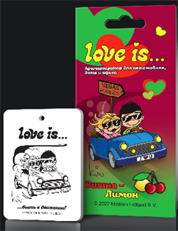 Освежитель LOVE IS-Подвесной картон-ВИШНЯ+ЛИМОН  8799