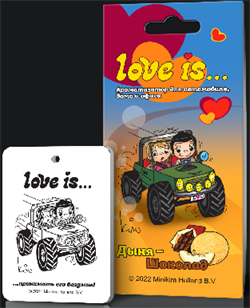 Освежитель LOVE IS-Подвесной картон-ДЫНЯ+ШОКОЛАД 8804