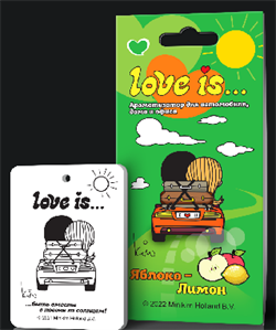 Освежитель LOVE IS-Подвесной картон-ЯБЛОКО+ЛИМОН 8801
