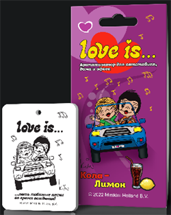Освежитель LOVE IS-Подвесной картон-КОЛА+ЛИМОН 8802