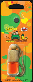 Освежитель LOVE IS-ФЛАКОН с деревянной крышкой-АНАНАС+АПЕЛЬСИН 8806