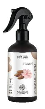 AURA FRESH HOMЕ-Парфюмированный спрей для дома и белья МИНДАЛЬНОЕ МОЛОЧКО-300мл 8894