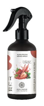 AURA FRESH HOMЕ-Парфюмированный спрей для дома и белья КЛУБНИКА СО СЛИВКАМИ-300мл 8895