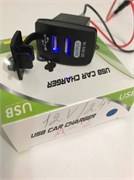 Гнездо-№А-2-1на 2-USB-с крышкой 12V-24V(3.1 Ам) с подсветкой 2936